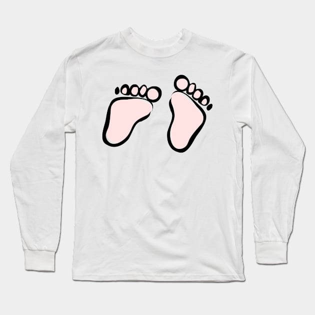 footprint Long Sleeve T-Shirt by Ljuko